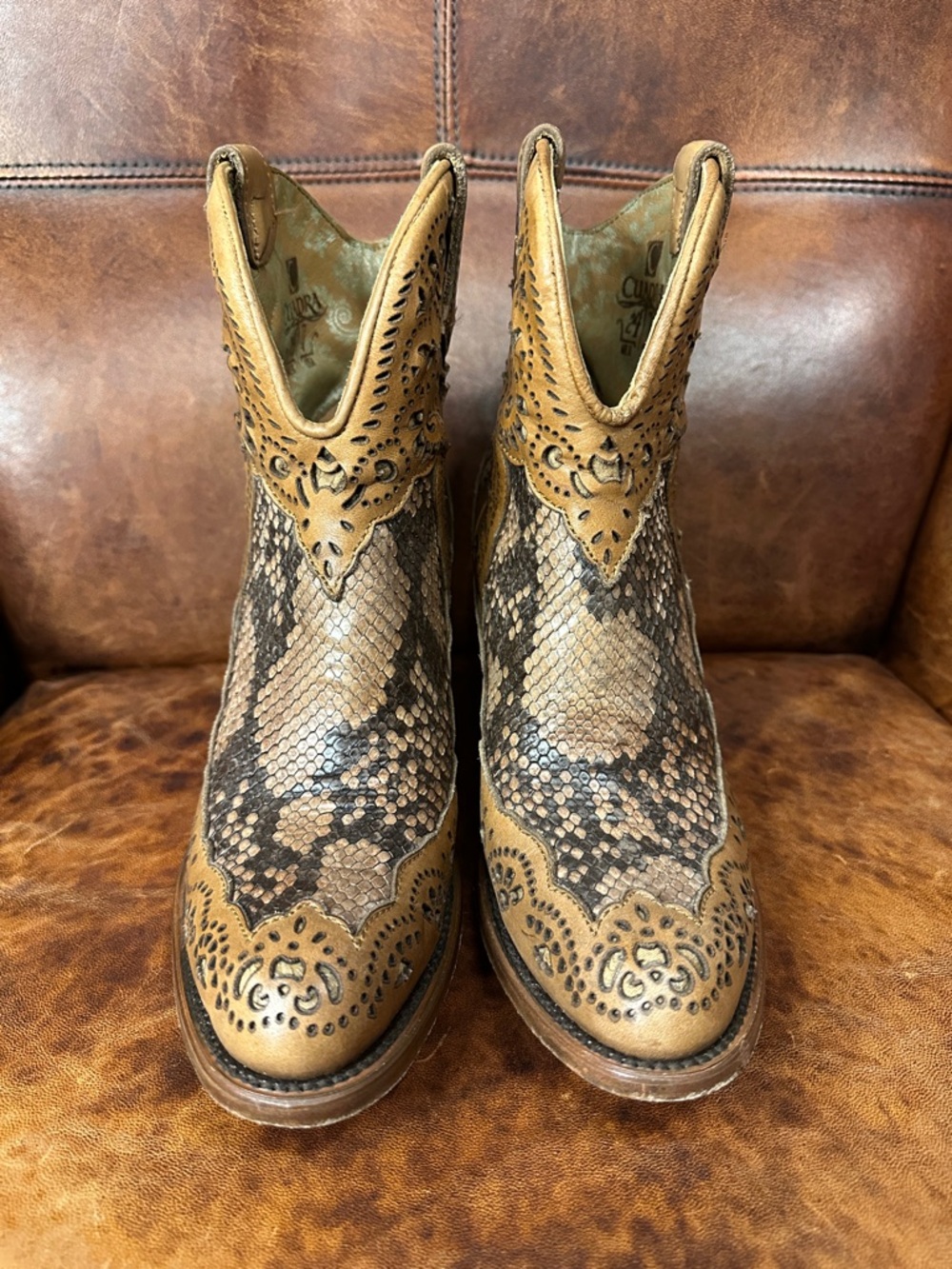 Cuadra Python Ankle Western Booties Women’s 7 - Picture 4 of 9